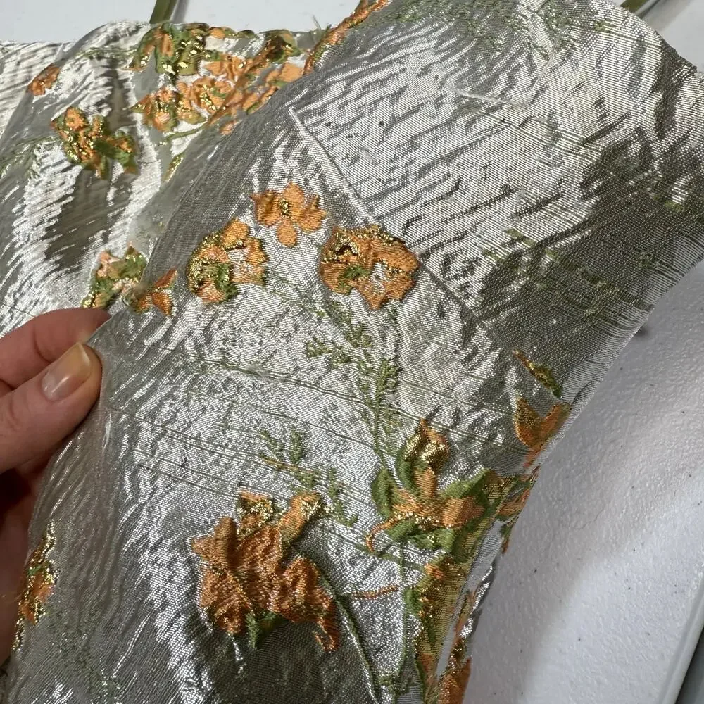 Staud Kennedy jacquard metalic floral midi dress Size 0 - Picture 7 of 12